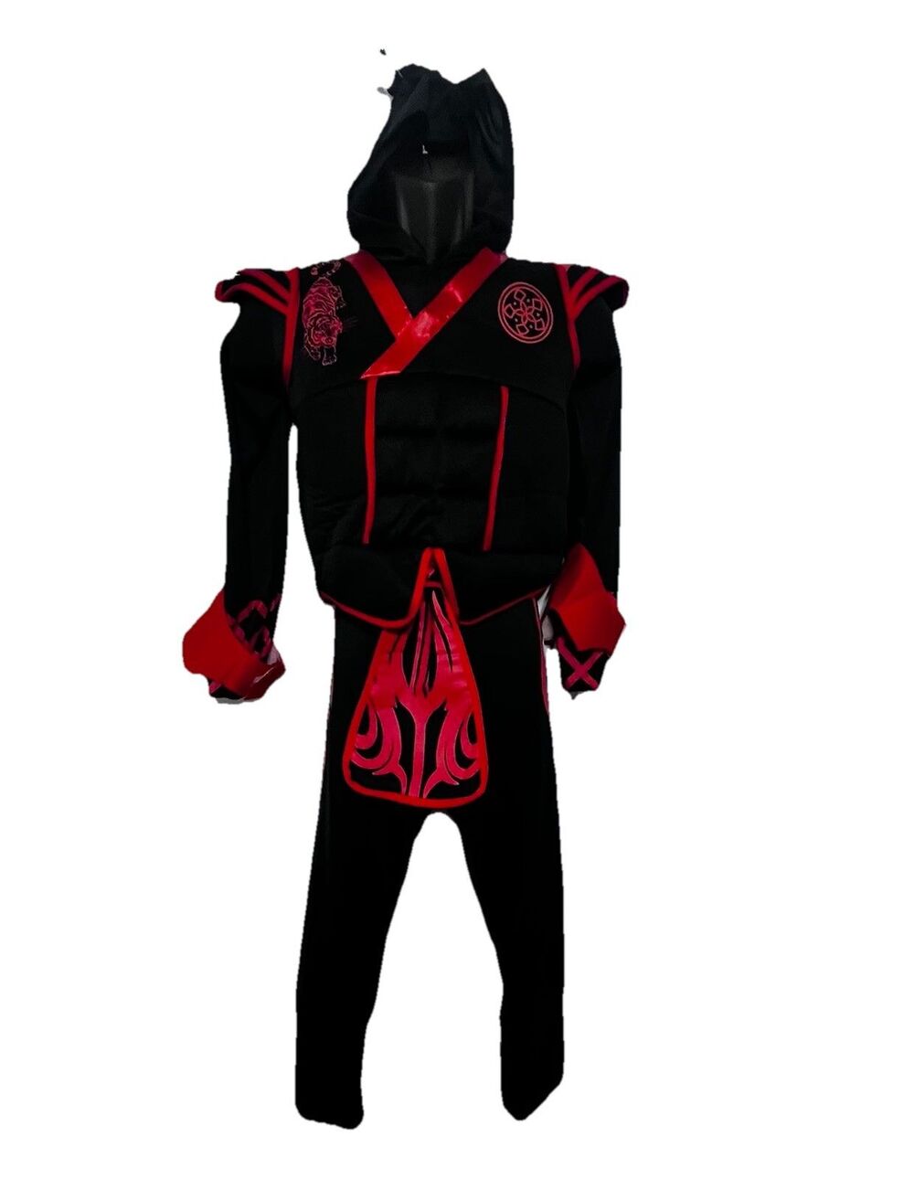 Spirit Halloween Samurai Warrior Costume Child Large 12-14 Red Black Armor EUC